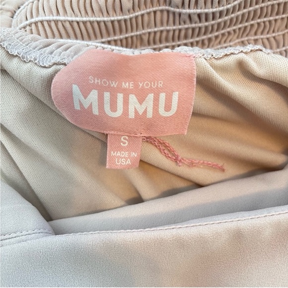 Show me your MUMU | Claire Midi Dress | Soft Beige Chiffon | Size Small S - Picture 12 of 16